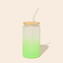 Glass Can Tumbler with Glass Straw