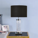 GobekUsa Glass Crystal Cylinder Table Lamp White Black Lampshade LED Desk Bedside Lamp