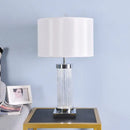 GobekUsa Glass Crystal Cylinder Table Lamp White Black Lampshade LED Desk Bedside Lamp
