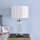 GobekUsa Glass Crystal Cylinder Table Lamp White Black Lampshade LED Desk Bedside Lamp