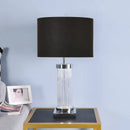 GobekUsa Glass Crystal Cylinder Table Lamp White Black Lampshade LED Desk Bedside Lamp