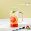 Glass drinking cups with straw and lid – kitchen colored handle mugs by Decorbites