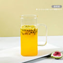 Glass drinking cups with straw and lid – kitchen colored handle mugs by Decorbites