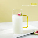 Glass drinking cups with straw and lid – kitchen colored handle mugs by Decorbites