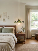 Glass Hibiscus Flower Pendant Light