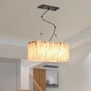 GobekUsa Beige Glass Island Pendant Light with Modernist Style, 4 Heads - Dining Room Lighting