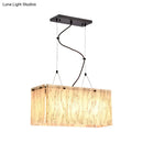 GobekUsa Beige Glass Island Pendant Light with Modernist Style, 4 Heads - Dining Room Lighting