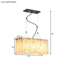 GobekUsa Beige Glass Island Pendant Light with Modernist Style, 4 Heads - Dining Room Lighting