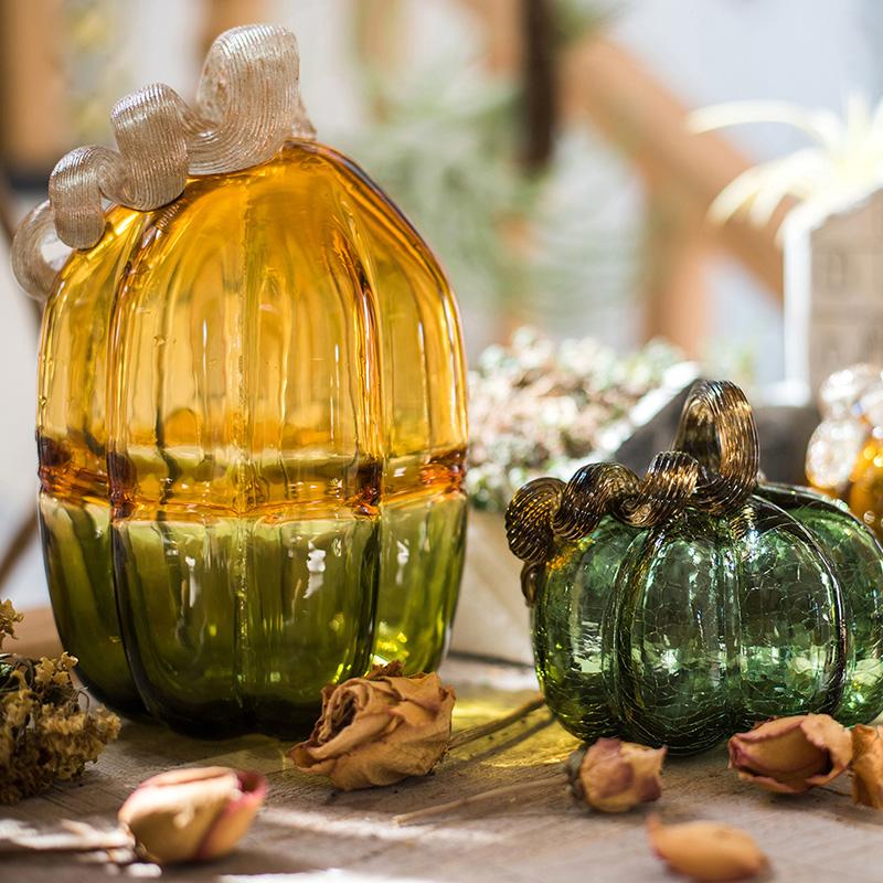 Glass Pumpkin Accents