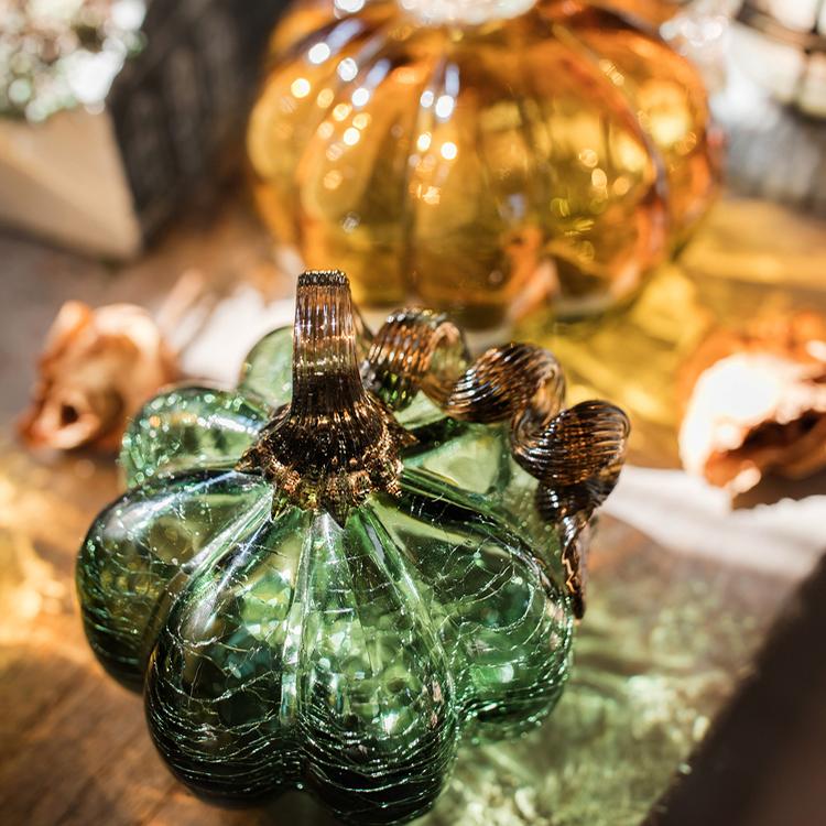 Glass Pumpkin Accents