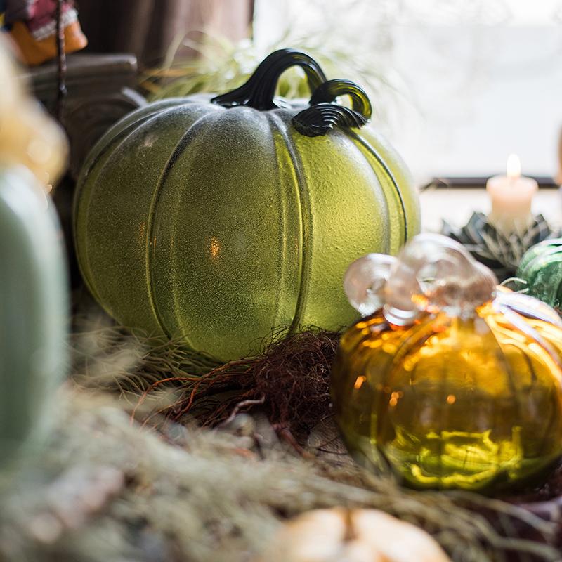 Glass Pumpkin Accents