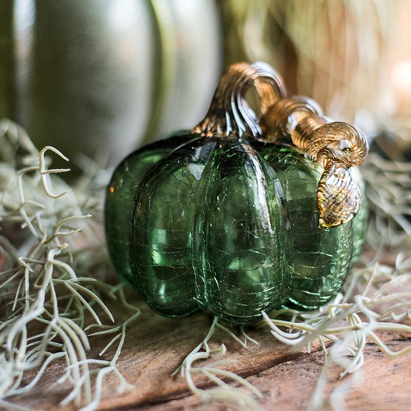 Glass Pumpkin Accents