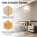 Glass Globe LED Floor Lamp with Glass Lampshade-Golden by LJGDeals