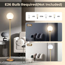 Glass Globe LED Floor Lamp with Glass Lampshade-Golden by LJGDeals