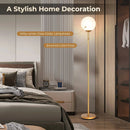 Glass Globe LED Floor Lamp with Glass Lampshade-Golden by LJGDeals