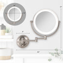 Glamour Lighted Wall Mounted Makeup Mirror with Magnification