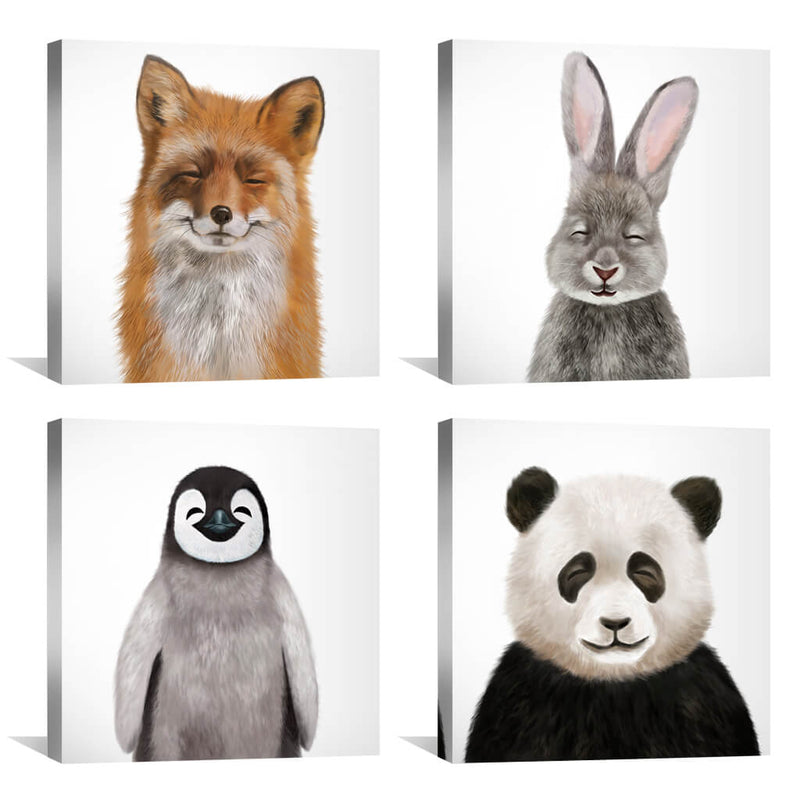 Gleeful Animals Canvas