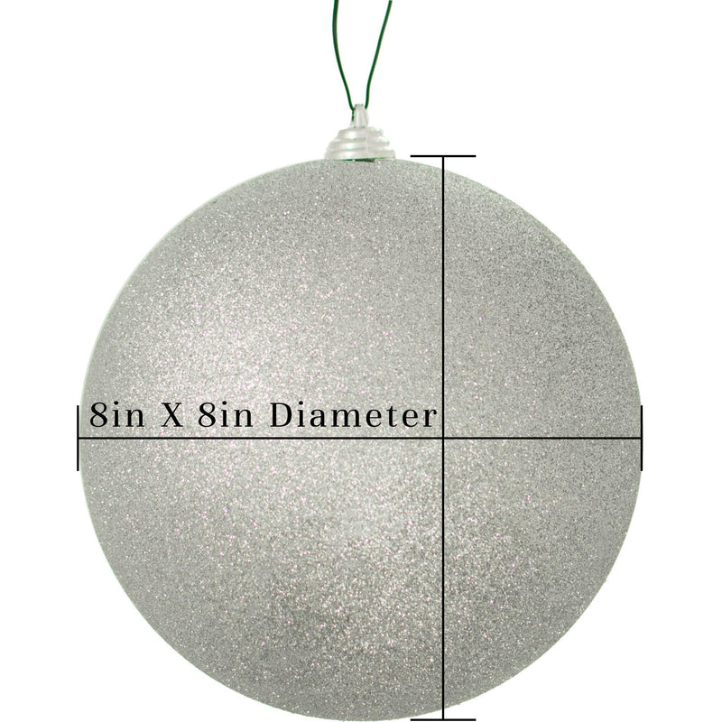 Glitter Silver Ball Ornaments