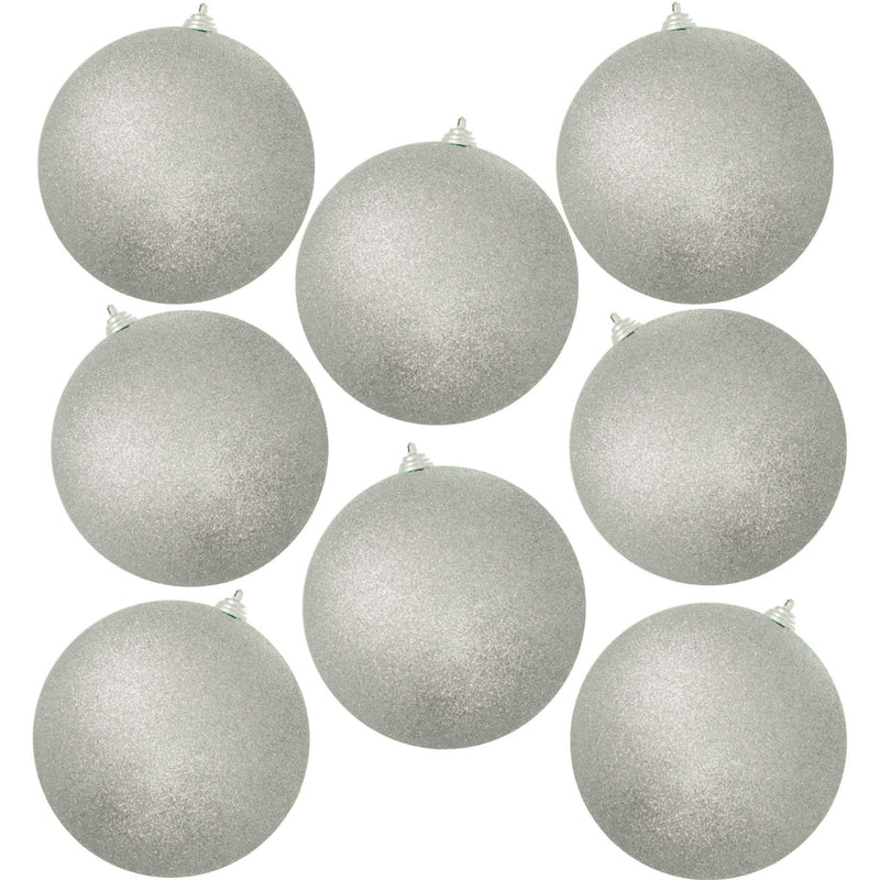 Glitter Silver Ball Ornaments