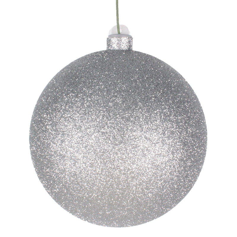 Glitter Silver Ball Ornaments