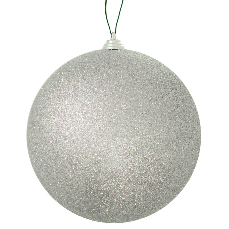 Glitter Silver Ball Ornaments