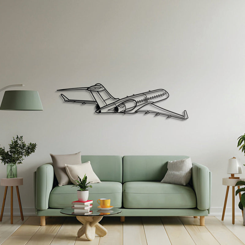 Global 6000 Back Angle Metal Aircraft Wall Art - NCP0381