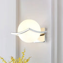 GobekUsa Globe Bedroom Wall Sconce Light - Matte White Glass - Minimalist Wall Mount Lamp in Chrome Box