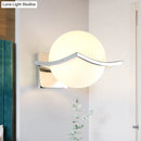 GobekUsa Globe Bedroom Wall Sconce Light - Matte White Glass - Minimalist Wall Mount Lamp in Chrome Box