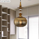 GobekUsa Globe Glass Ceiling Lamp - Modern 1 Head Hanging Kit for Dining Room - Copper/Chrome/Gold Finish