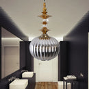 GobekUsa Globe Glass Ceiling Lamp - Modern 1 Head Hanging Kit for Dining Room - Copper/Chrome/Gold Finish