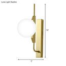 GobekUsa Globe Living Room Sconce - Frosted White Glass Modern Wall Light with Gold Backplate