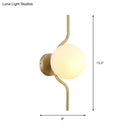 GobekUsa Globe White Glass Wall Mount Sconce Light with Elegant Gold Arm and Base