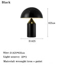 GobekUsa Atollo Bedroom Table Lamp - Luxury Metal Mushroom Desk Light