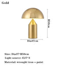 GobekUsa Atollo Bedroom Table Lamp - Luxury Metal Mushroom Desk Light