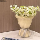 GobekUsa Ceramic Vase with Artificial Flowers Bouquet for Desk and Room Decoration