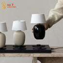 GobekUsa Black/White/Red Ceramics Table Lamp, Touch Switch USB Charging, Atmosphere Desk Light