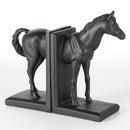 Resin Dark Horse Stallion Figurine - Elegant Shelf Decor for Bookshelves and Home Office Display
