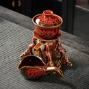 GobekUsa Dragon Teapot & Magnetic Rotating Tea Set, Chinese Kung Fu Teaware