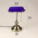 GobekUsa Glass Banker Lamp Cover - Elegant Lampshade in Green/Blue/Amber/White