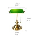 GobekUsa Glass Banker Lamp Cover - Elegant Lampshade in Green/Blue/Amber/White