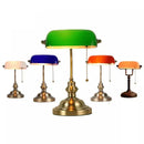 GobekUsa Glass Banker Lamp Cover - Elegant Lampshade in Green/Blue/Amber/White