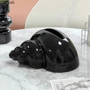 GobekUsa Conch Ceramic Tissue Box - Chic Desk Decoration and Coffee Table Accessory