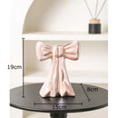 Glossy pink bowknot ceramic vase bedroom floral decor by Decorbites