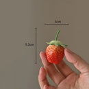 Glossy red ceramic strawberry fruit sculpture tea caddy kitchen decor by Decorbites