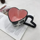 Glossy red heart shape ceramic coffee mug kitchen gift by Decorbites