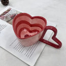 Glossy red heart shape ceramic coffee mug kitchen gift by Decorbites