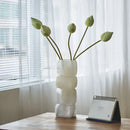 GobekUsa Geometric Square Vase Table Soft Decoration Glass Decor for Hotel TV Counter