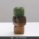 GobekUsa Geometric Square Vase Table Soft Decoration Glass Decor for Hotel TV Counter