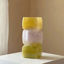 GobekUsa Geometric Square Vase Table Soft Decoration Glass Decor for Hotel TV Counter