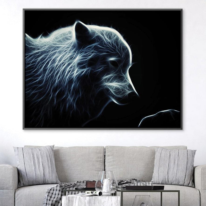 Glowing Arctic Wolf Canvas